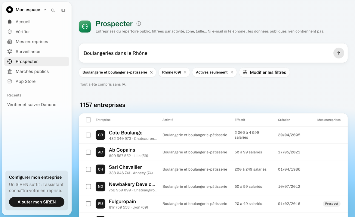 Prospecter. Trouvez vos prochains clients.